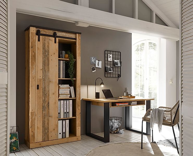 Home affaire Schrank-Set "SHERWOOD" 2 Stk. tlg. Büromöbel Set, mit Scheunen günstig online kaufen