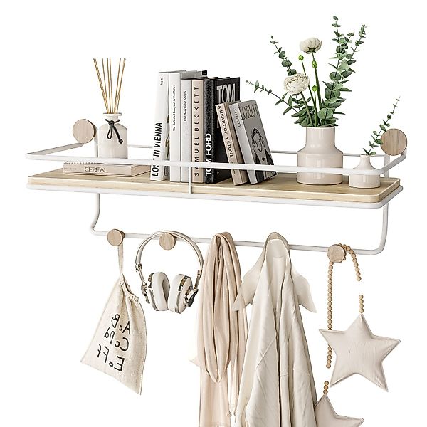 Kapanou Wandgarderobe mit Kleiderhakenleiste, wandmontiertes Regal, günstig online kaufen