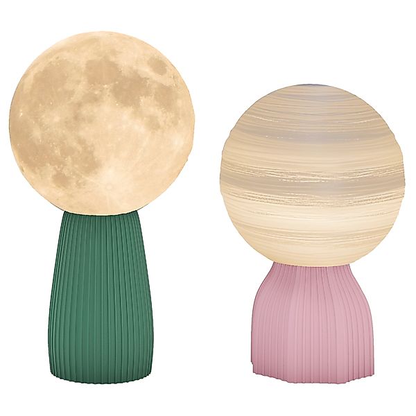 HOMCOM Tischlampe 2er Set LED Mond Tischleuchte USB-betriebenes Planeten Na günstig online kaufen