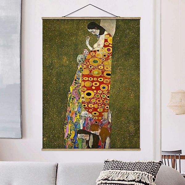 Stoffbild Kunstdruck mit Posterleisten - Hochformat Gustav Klimt - Die Hoff günstig online kaufen