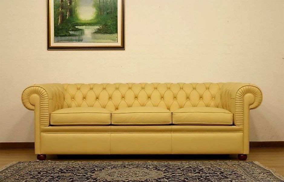 JVmoebel Chesterfield-Sofa, Design Chesterfield Sofa 3-Sitzer Gelb Couch günstig online kaufen