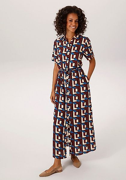 Aniston CASUAL Sommerkleid mit trendfarbenem, grafischen Druck - NEUE KOLLE günstig online kaufen