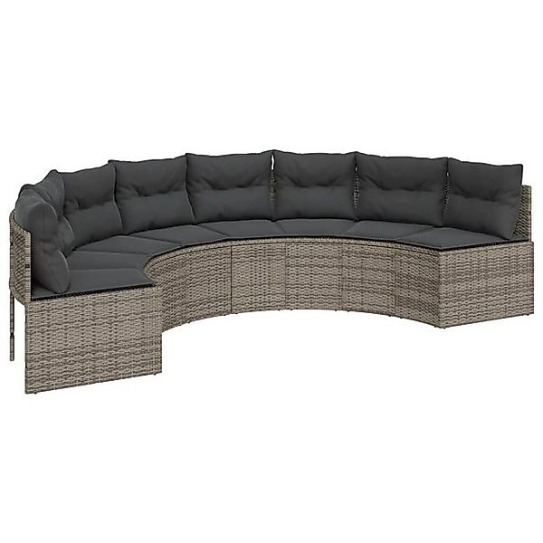 vidaXL Loungesofa Gartensofa mit Kissen Halbrund günstig online kaufen