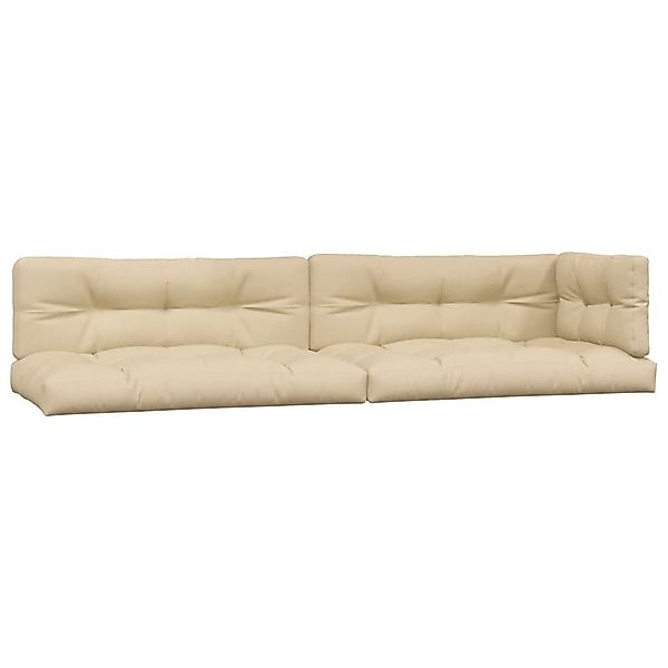 vidaXL Sitzauflage Palettenkissen 5-tlg. Beige Stoff, günstig online kaufen