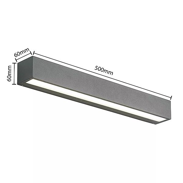 Arcchio LED-Außenwandlampe Lengo, CCT, 50 cm, 1-flg., grafit günstig online kaufen