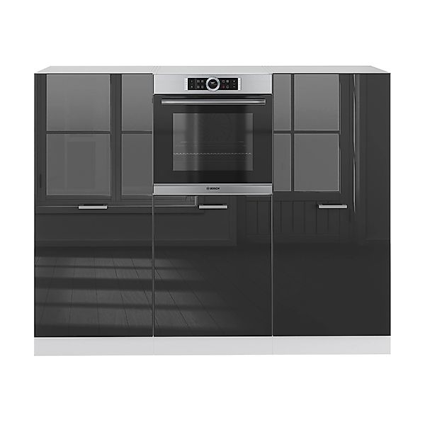 Vicco R-Line Küchenblock Anthrazit Hochglanz/Weiß 180 cm ohne Arbeitsplatte günstig online kaufen