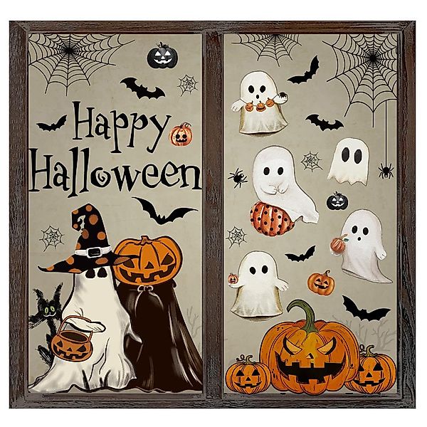 CLTYQ Fensterbild 6 Blatt Halloween Fensteraufkleber günstig online kaufen