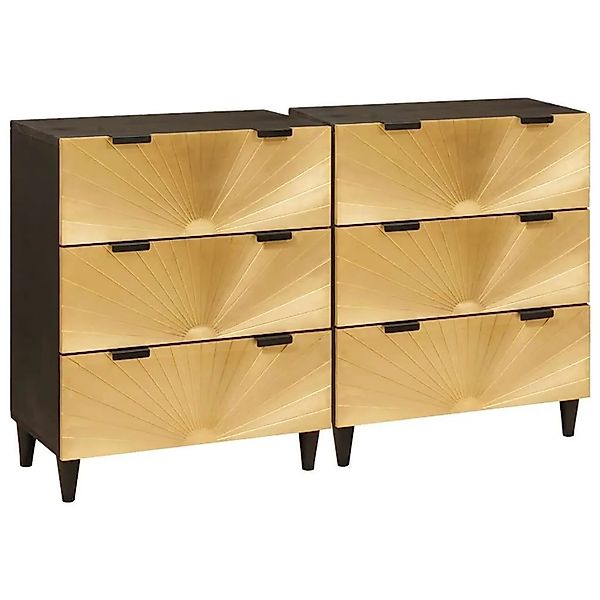 vidaXL Sideboard 2 Stk Schwarz und Gold 60 x 33 x 75 cm 3310022 günstig online kaufen