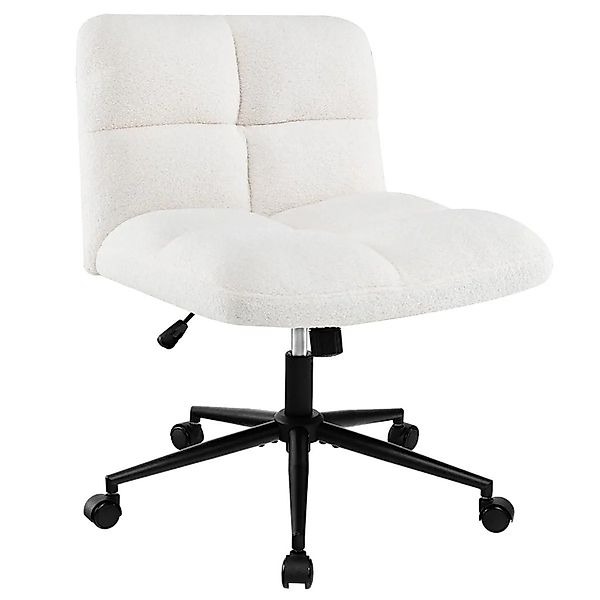 Costway Schneidersitz Stuhl mit Rollen Wippfunktion Modern Beige günstig online kaufen