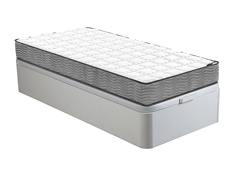 Set aus Bettgestell mit Bettkasten + Taschenfederkernmatratze - 90 x 190 cm günstig online kaufen