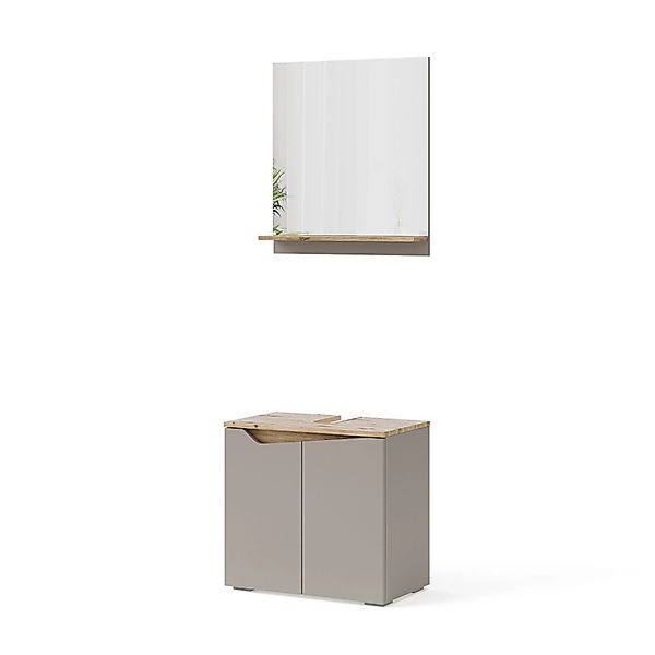Vicco Badmöbel-Set Marelle, Greige/Artisan-Eiche, 2 Teile, günstig online kaufen