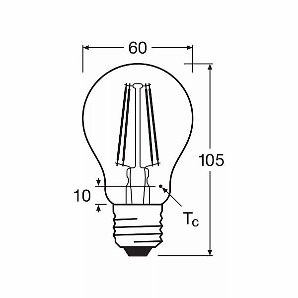 OSRAM LED-Leuchtmittel Birne Filament E27 7W 827 4er-Pack günstig online kaufen