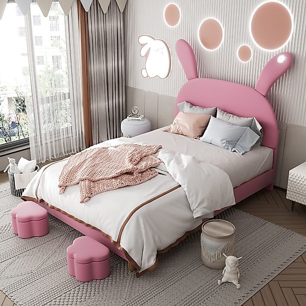 Flieks Polsterbett, LED Kinderbett 140x200cm mit günstig online kaufen