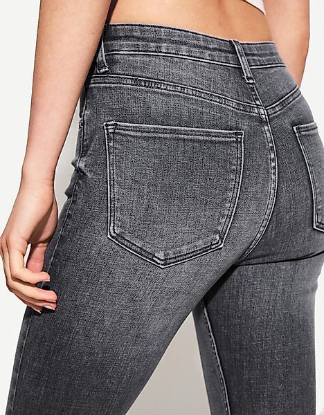 Bershka Skinny-Jeans Mit Sehr Hohem Bund Damen 42 Dunkelgrau günstig online kaufen