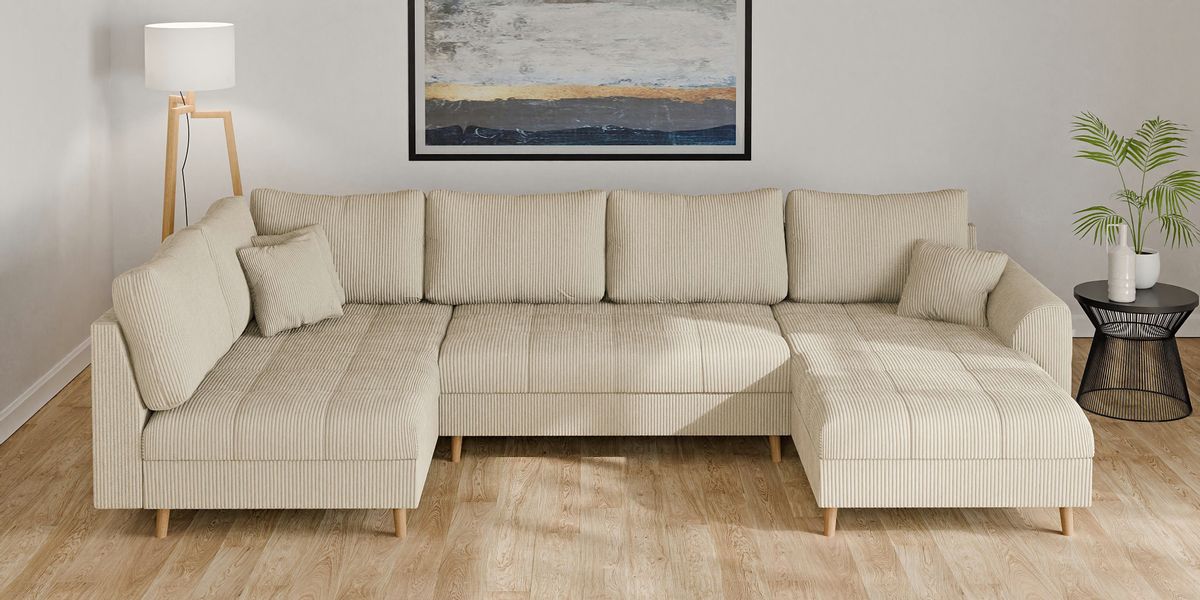 Home affaire Wohnlandschaft "CHARRE U-Form mit Ottomane, Maße B/T/H: 310/16 günstig online kaufen