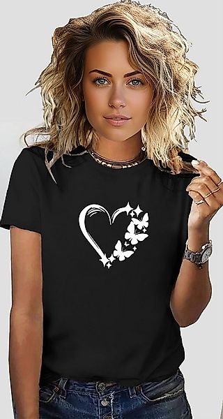 RMK T-Shirt Damen Shirt Top Sommer Herz Love günstig online kaufen