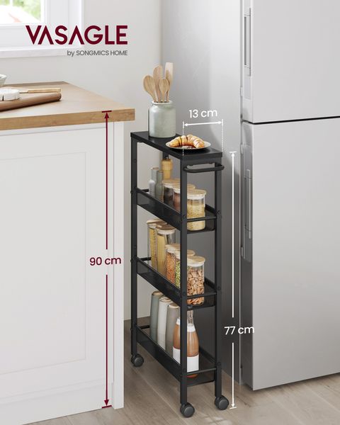 VASAGLE Beistellwagen, Rollwagen 4 Ebenen, Küchenwagen günstig online kaufen