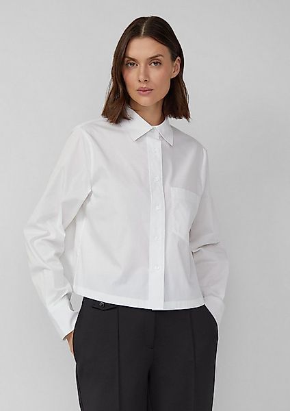 s.Oliver Langarmbluse Bluse Verkürzte Hemdbluse aus Popeline günstig online kaufen