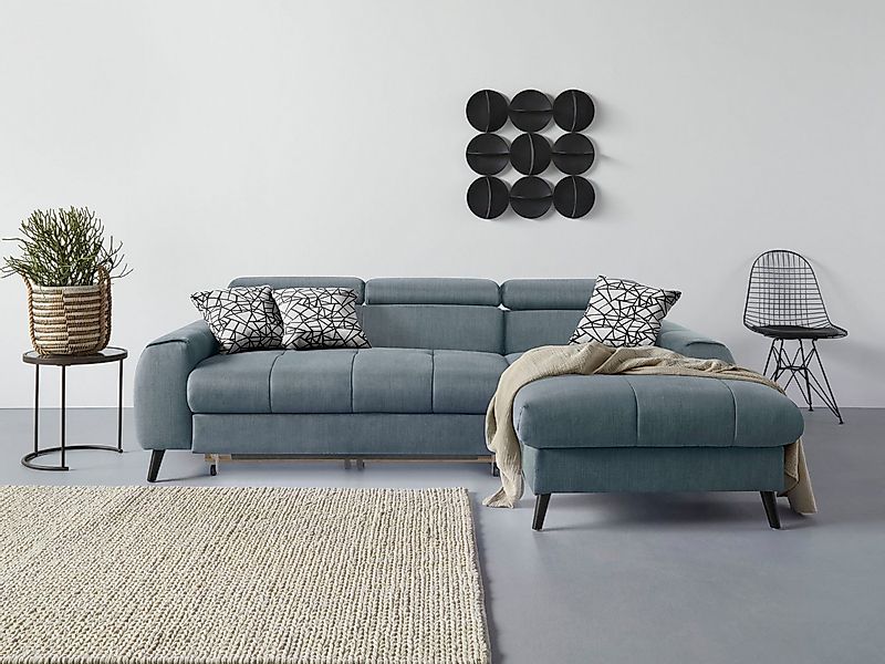 COTTA Ecksofa "Mia L-Form mit 3 Zierkissen", wahlweise mit Bettfunktion, Be günstig online kaufen