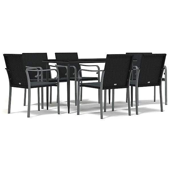 vidaXL 7-Tlg Garten-Essgruppe mit Kissen Poly Rattan und Stahl 3186948 günstig online kaufen