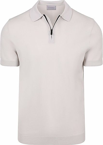 Suitable Knitted Half Zip Poloshirt Dan Ecru - Größe XXL günstig online kaufen