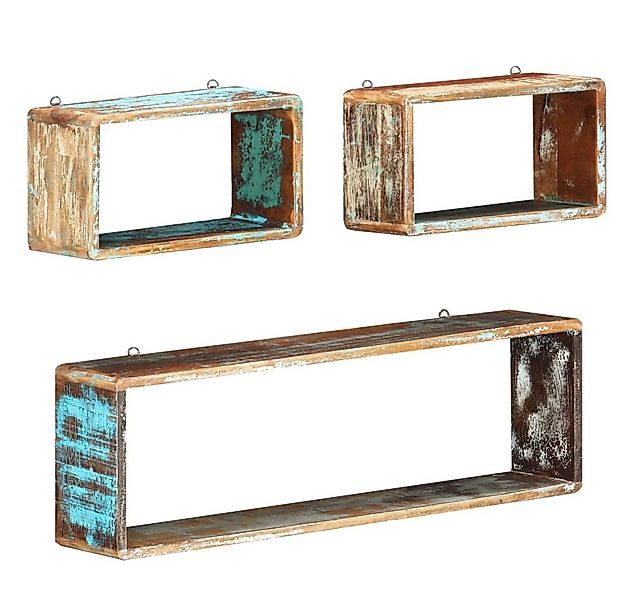 vidaXL Regal 3-tlg. Würfel-Wandregal-Set Recyceltes Massivholz, 1-tlg. günstig online kaufen