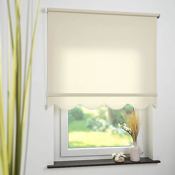 Liedeco Seitenzugrollo Lichtschutz mit Bohren Volantrollo - Volant Klassik, günstig online kaufen