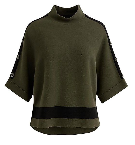 Mississhop Stehkragenpullover Damen Feinstrickpullover mit Knopfleiste günstig online kaufen