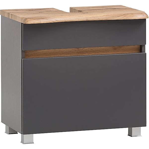 Held Möbel Waschbeckenunterschrank Trient 60 cm matt Grau-Wotaneiche günstig online kaufen