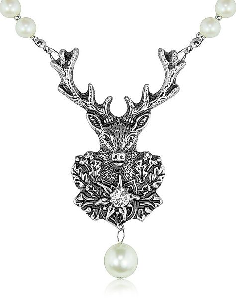 LUISIA® Perlenkette Halskette mit Hirsch Anhänger günstig online kaufen