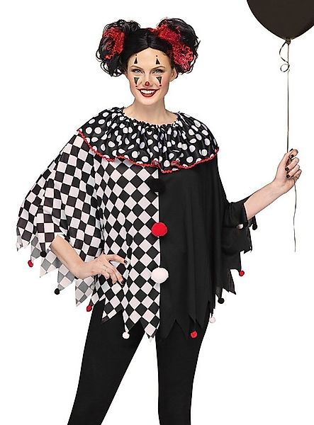 Fun World Clown-Kostüm Clown Poncho - Karnevalskostüm Damen Fasching, Locke günstig online kaufen