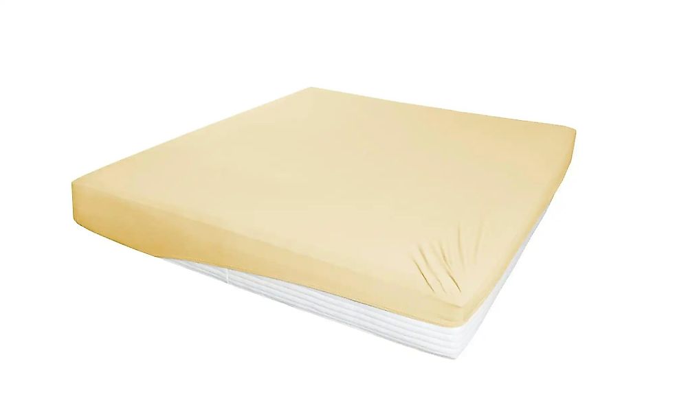 Jersey-Elasthan Boxspringbetttuch   ¦ gelb ¦ Maße (cm): B: 190 H: 26 T: 26. günstig online kaufen