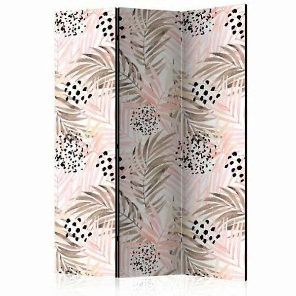 artgeist Paravent Pink Palm Leaves [Room Dividers] mehrfarbig Gr. 135 x 172 günstig online kaufen