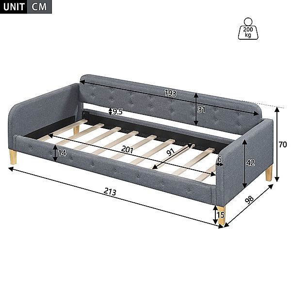 Ulife Daybett Leinen Schlafsofa Sofabett Einzelbett günstig online kaufen