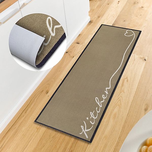 HANSE Home Küchenläufer "Kitchen Herz" rechteckig 5 mm Höhe Läufer, Rutschf günstig online kaufen