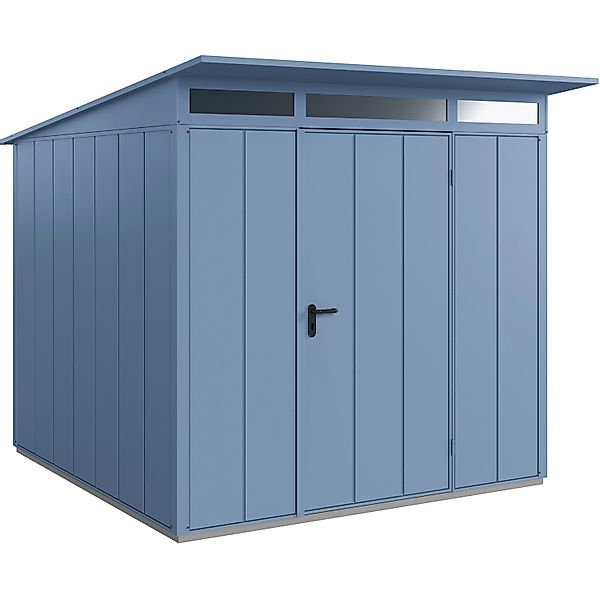 Hörmann Gerätehaus Elegant mit Pultdach Typ 2 RAL5014 Taubenblau Einzeltür günstig online kaufen