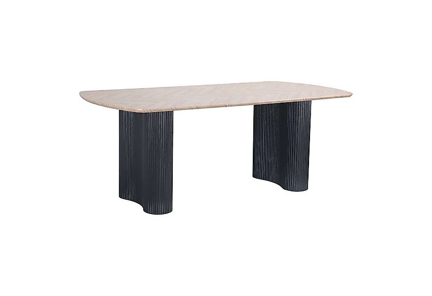 OTTO home Esstisch Bessonville, Tischplatte in Fischgrätoptik, Beine mit Ri günstig online kaufen