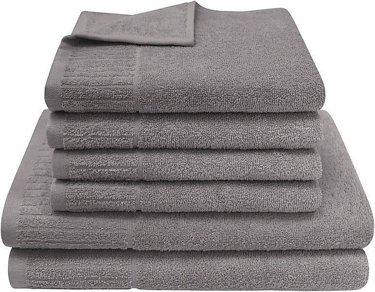 Dyckhoff Handtuch Set "Bridge" Set 6 Stk. Walkfrottier 4 Handtücher (50x100 günstig online kaufen