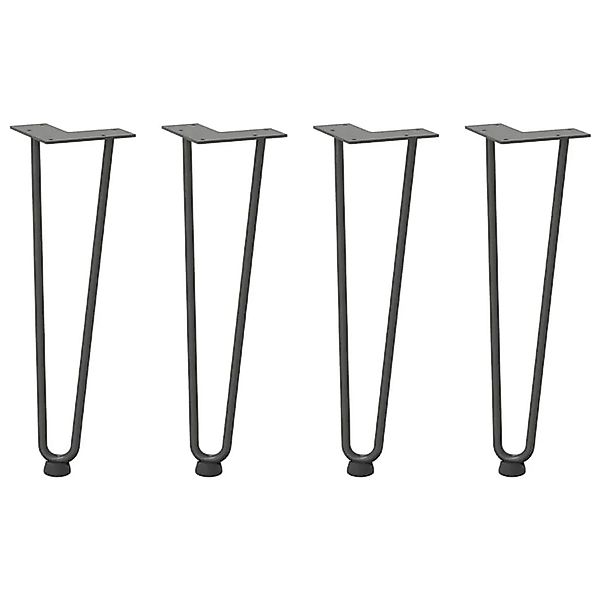 vidaXL Haarnadelbeine für Couchtisch 4 Stk Anthrazit 42 cm Massivstahl 4012 günstig online kaufen
