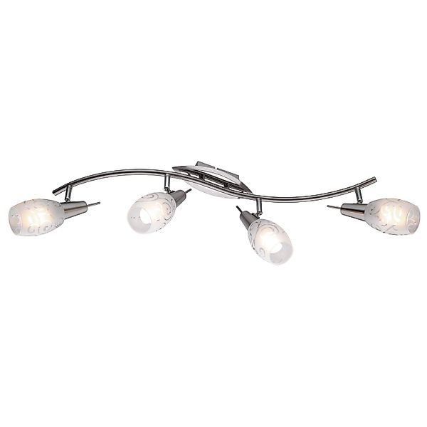 LED-Deckenstrahler Milazzo 4-flammig Nickel 4 x E14 4 W warmweiß 350,m ca. günstig online kaufen