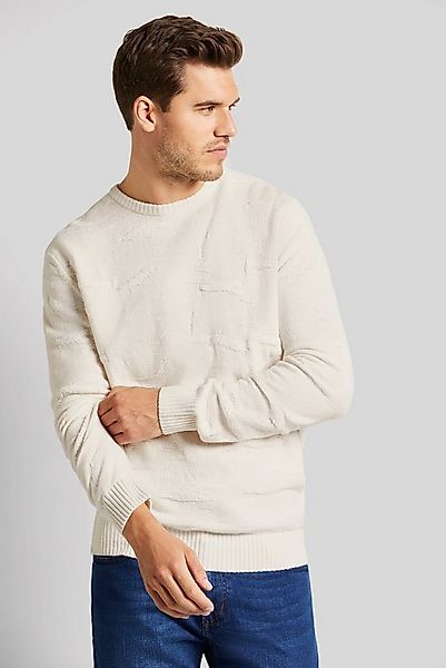 bugatti Rundhalspullover mit 3-D-Muster günstig online kaufen