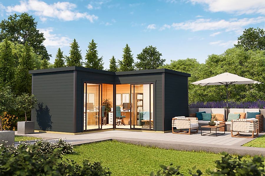 LASITA MAJA Gartenhaus "DOMEO 6 CARBONGRAU/ANTHRAZIT", (Set), Fundamentmass günstig online kaufen