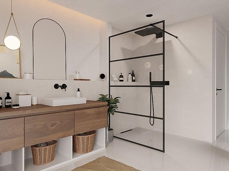 Duschtrennwand Seitenwand italienische Dusche - 120 x 200 cm - INAYA II günstig online kaufen