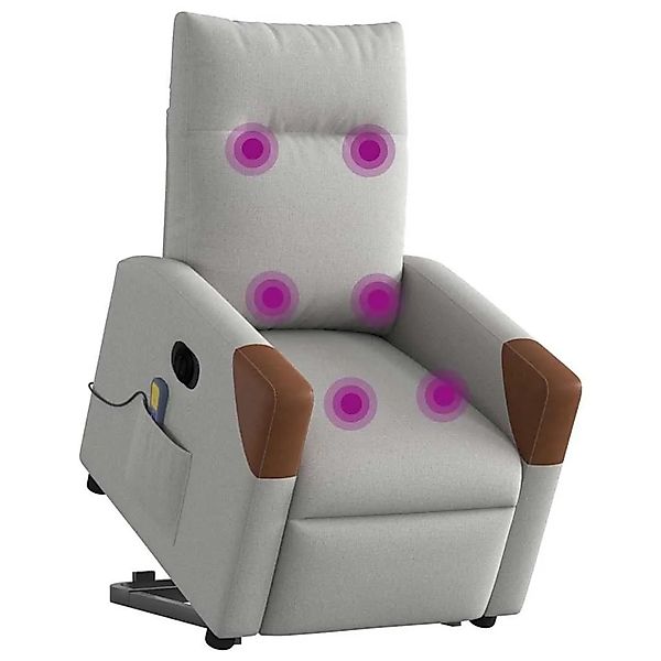 vidaXL Massagesessel mit Aufstehhilfe Elektrisch Wolkengrau Stoff 3324029 günstig online kaufen