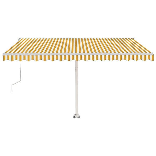furnicato Standmarkise Automatisch 450x350 cm Gelb/Weiß günstig online kaufen