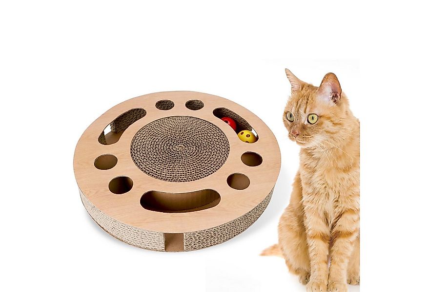 nobleza Kratzpappe Katzenspielzeug Interaktives mit 2 Klingelballs günstig online kaufen