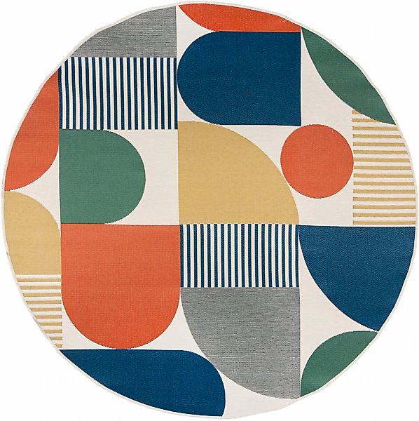 FLAIR RUGS Teppich "Geo Fusion" rund 2 mm Höhe Outdoor geeignet günstig online kaufen