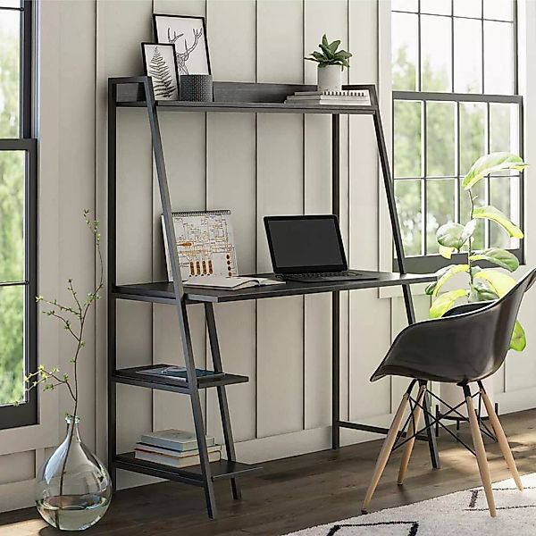 Metallregal Schreibtisch in Schwarz 112 cm breit - 134 cm hoch günstig online kaufen