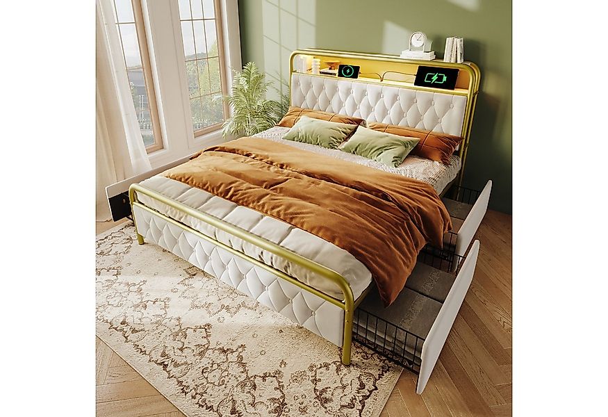 HAUSS SPOLE Polsterbett 180×200 mit Ladefunktion, LED-Beleuchtung und 4 Sch günstig online kaufen