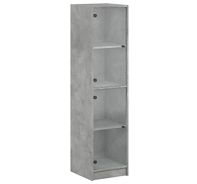 vidaXL Highboard Highboard mit Glastüren Betongrau 35x37x142 cm (1 St) günstig online kaufen